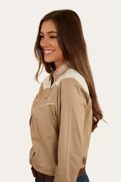 Outlet Ringers Western Musgraves Womens Western Shirt - Dark Sand/Off White
