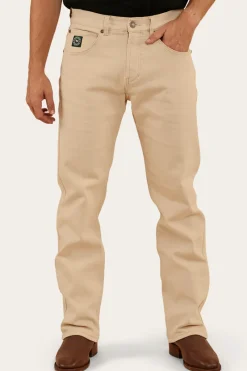 Clearance Ringers Western Muster Mens Slim Straight Fit Jeans - Dark Sand