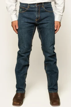 New Ringers Western Muster Mens Slim Straight Fit Jeans - Dark Wash Blue