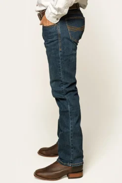 New Ringers Western Muster Mens Slim Straight Fit Jeans - Dark Wash Blue