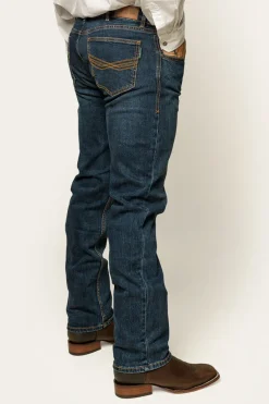 New Ringers Western Muster Mens Slim Straight Fit Jeans - Dark Wash Blue