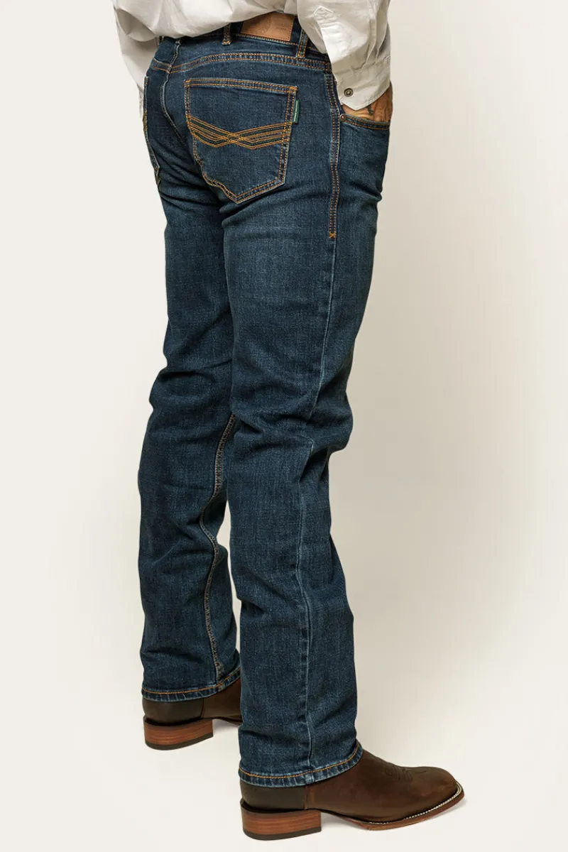 New Ringers Western Muster Mens Slim Straight Fit Jeans - Dark Wash Blue