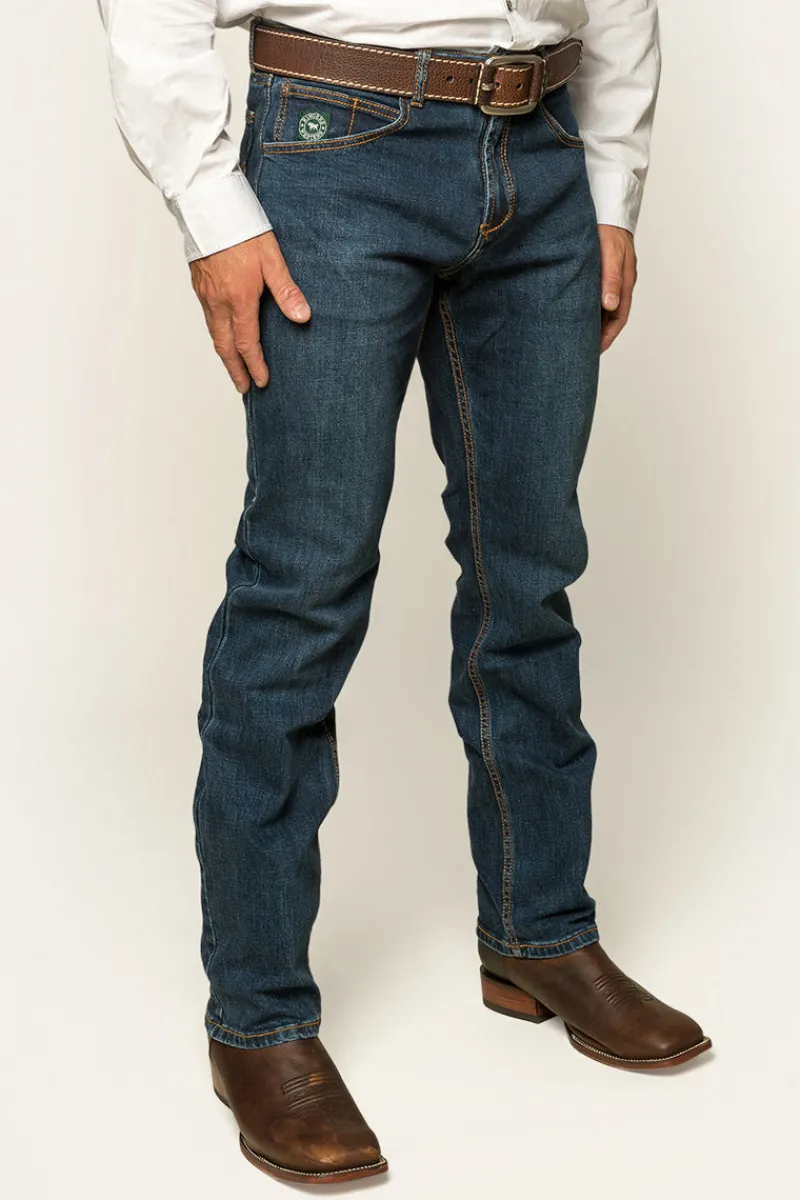 New Ringers Western Muster Mens Slim Straight Fit Jeans - Dark Wash Blue