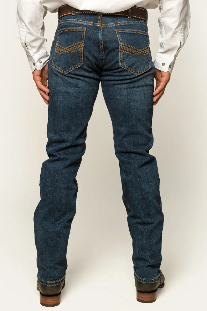 New Ringers Western Muster Mens Slim Straight Fit Jeans - Dark Wash Blue