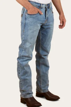 New Ringers Western Muster Mens Slim Straight Fit Jeans - Light Wash Blue