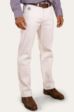 Ringers Western Muster Mens Slim Straight Fit Jeans - White