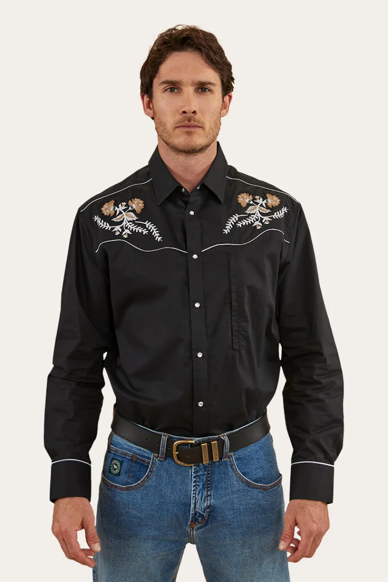 Hot Ringers Western Neilson Mens Western Shirt - Black