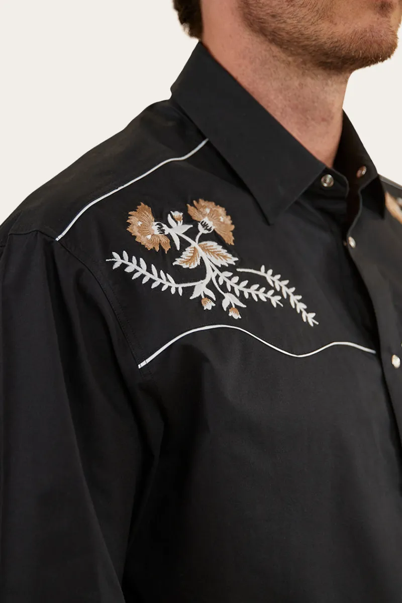 Hot Ringers Western Neilson Mens Western Shirt - Black