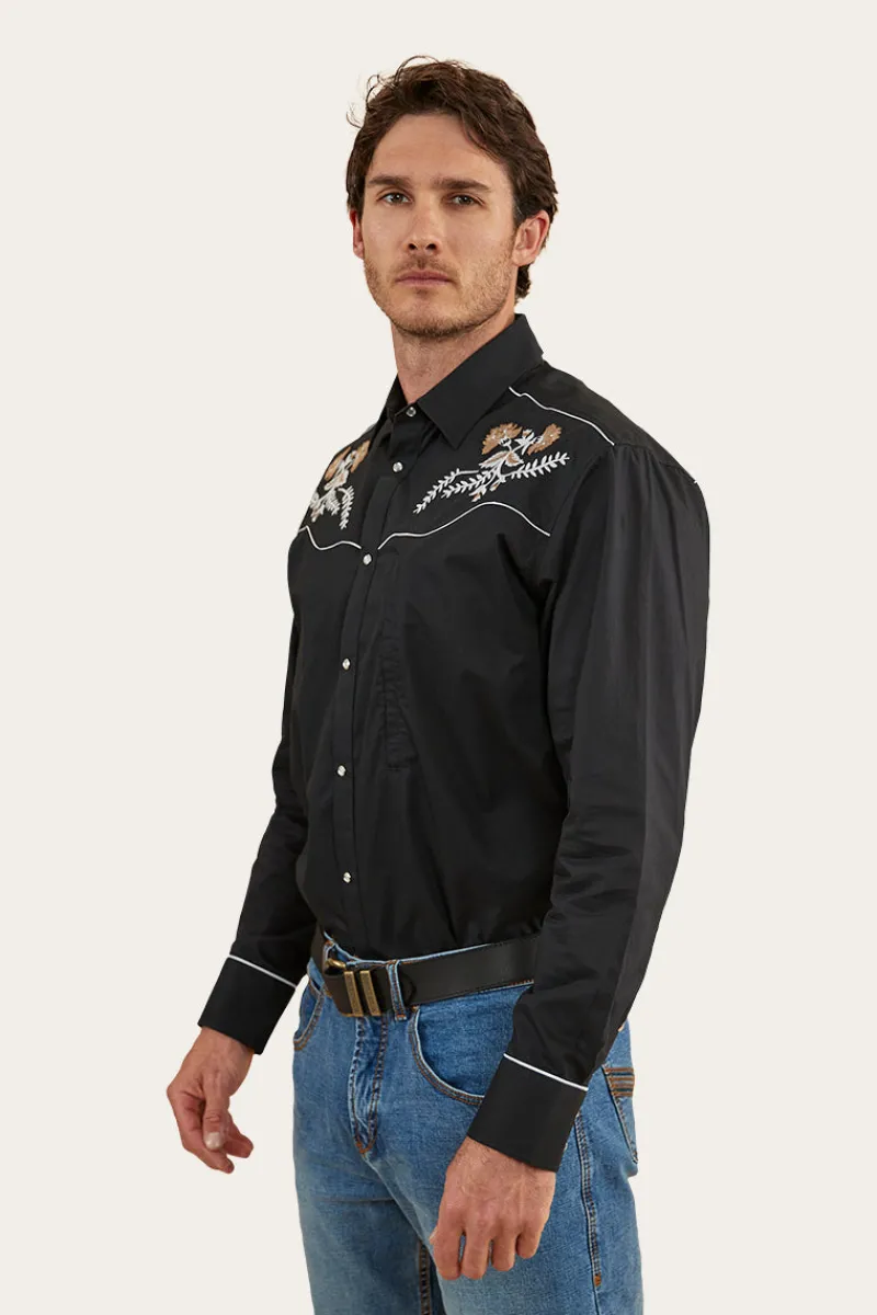 Hot Ringers Western Neilson Mens Western Shirt - Black