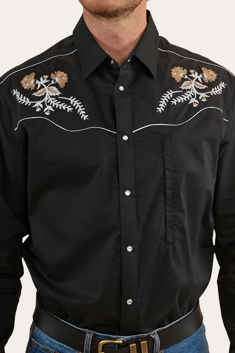 Hot Ringers Western Neilson Mens Western Shirt - Black