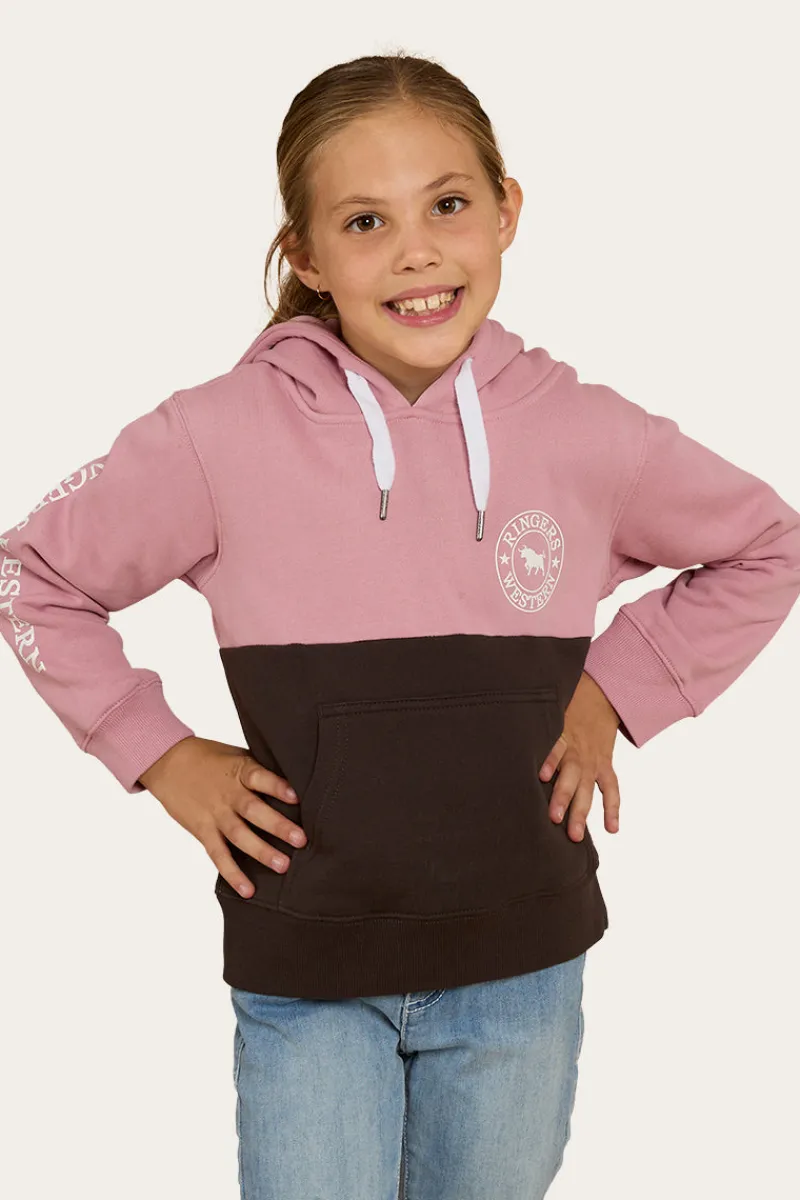 Sale Ringers Western Oakey Kids Hoodie - Rosey/Charcoal