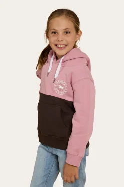 Sale Ringers Western Oakey Kids Hoodie - Rosey/Charcoal