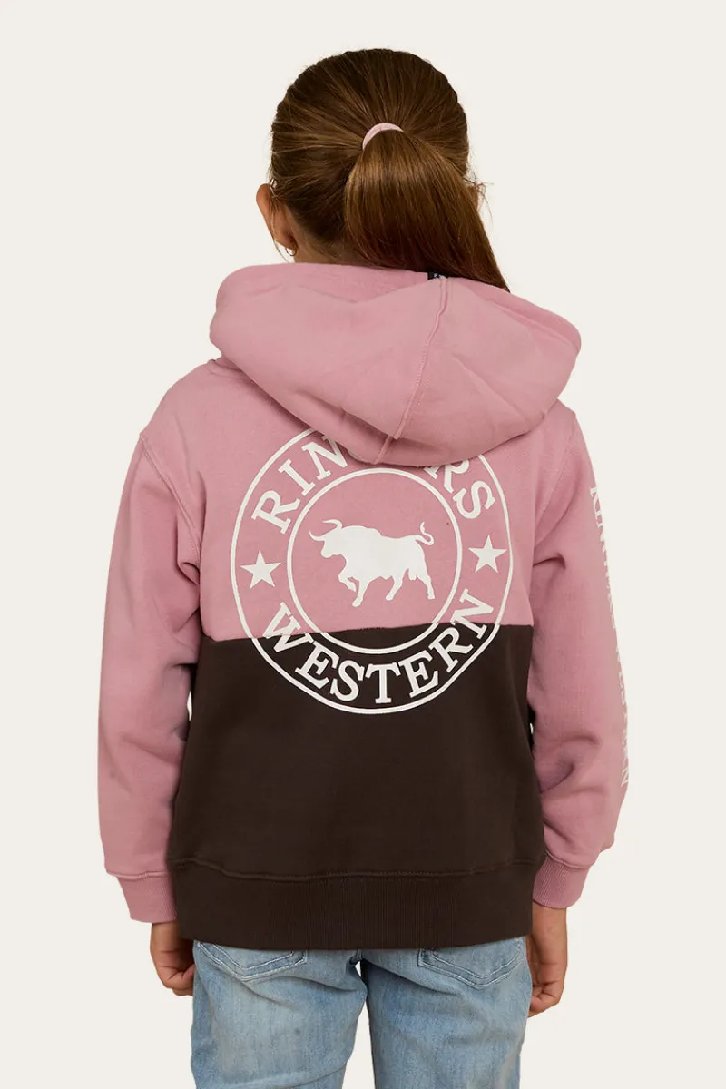 Sale Ringers Western Oakey Kids Hoodie - Rosey/Charcoal
