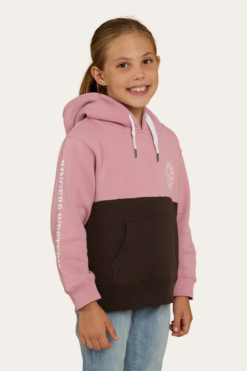 Sale Ringers Western Oakey Kids Hoodie - Rosey/Charcoal
