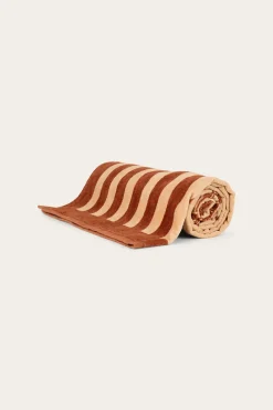 Best Ringers Western Oceanic Striped Cotton Towel - Tan
