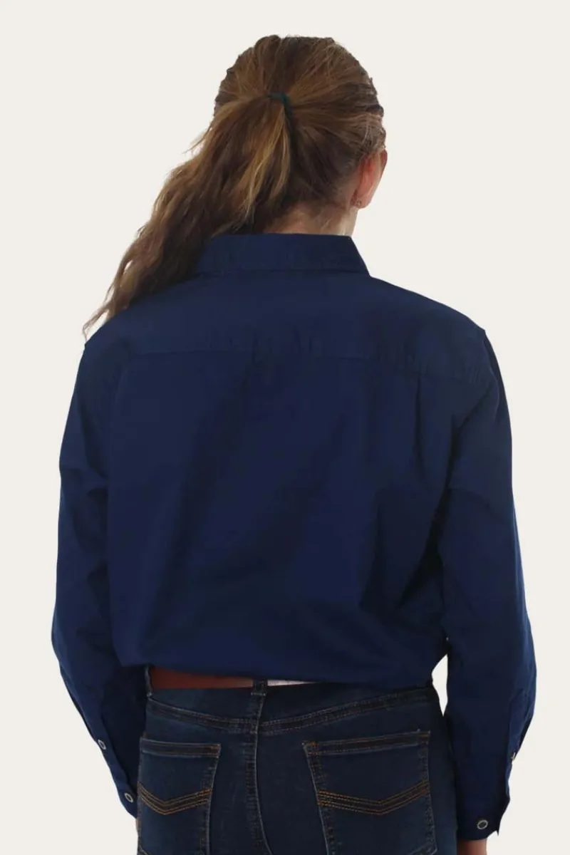 Sale Ringers Western Ord River Half Button Kids Work Shirt - Navy