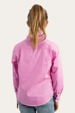 Sale Ringers Western Ord River Kids Half Button Work Shirt - Pastel Pink
