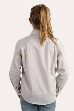 Clearance Ringers Western Ord River Kids Half Button Work Shirt - Beige