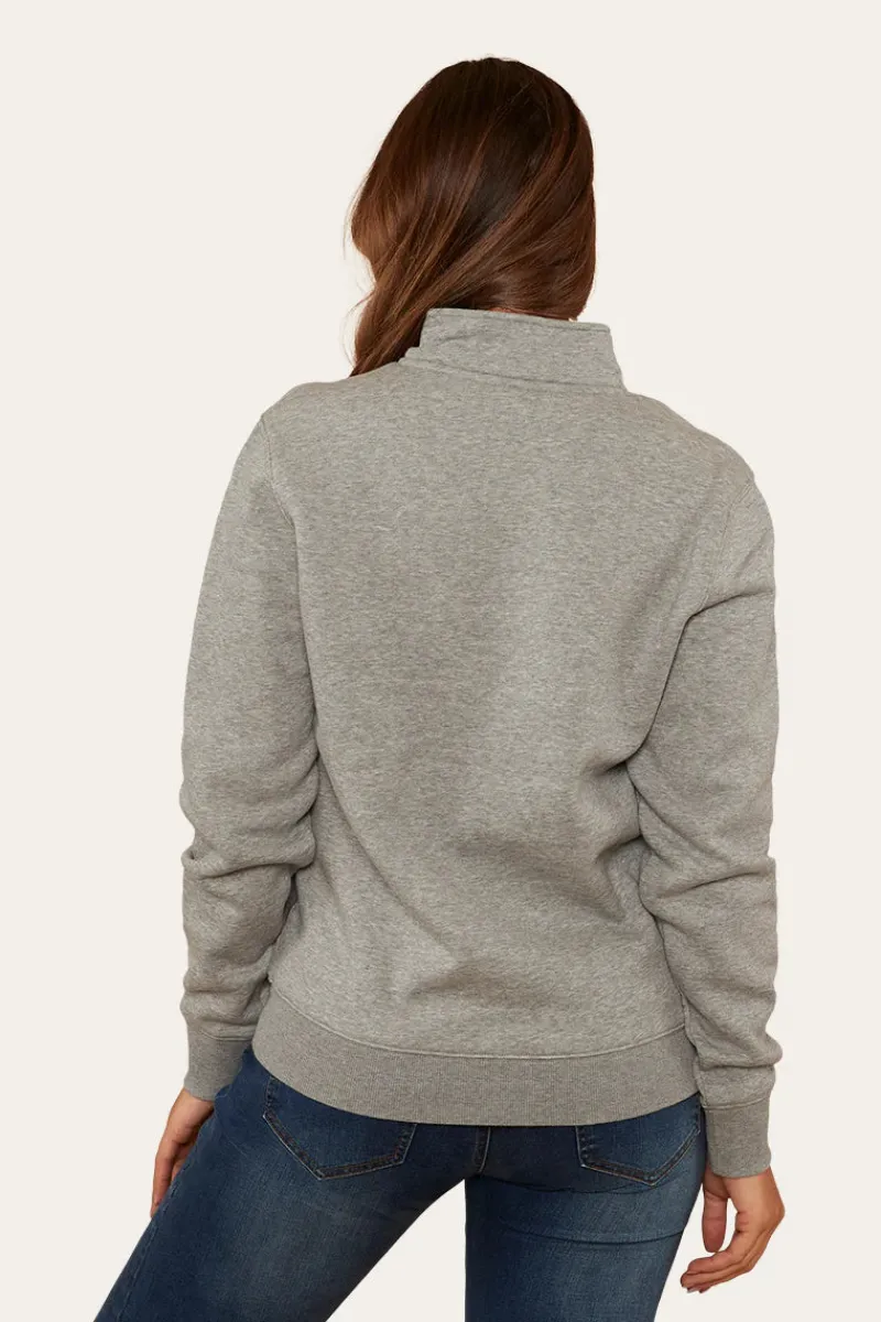 Outlet Ringers Western Peninsula Womens 1/4 Zip Crew - Grey Marle