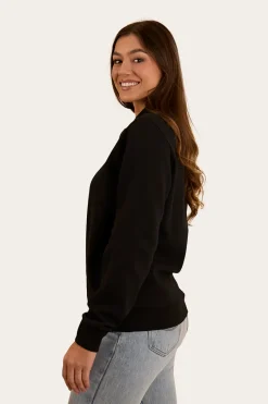 New Ringers Western Peninsula Womens 1/4 Zip Crew - Black