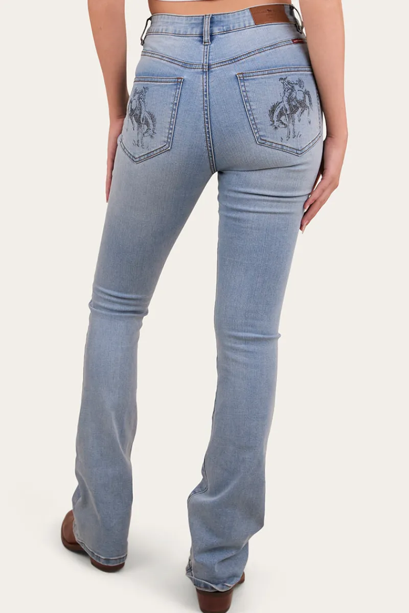 Discount Ringers Western Penny Rodeo Womens High Rise Bootleg Jean - Vintage Light Blue