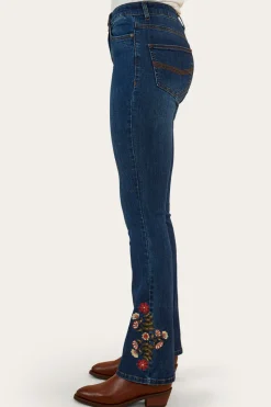 Best Ringers Western Penny Rodeo Womens High-Rise Bootleg Jeans - Classic Blue