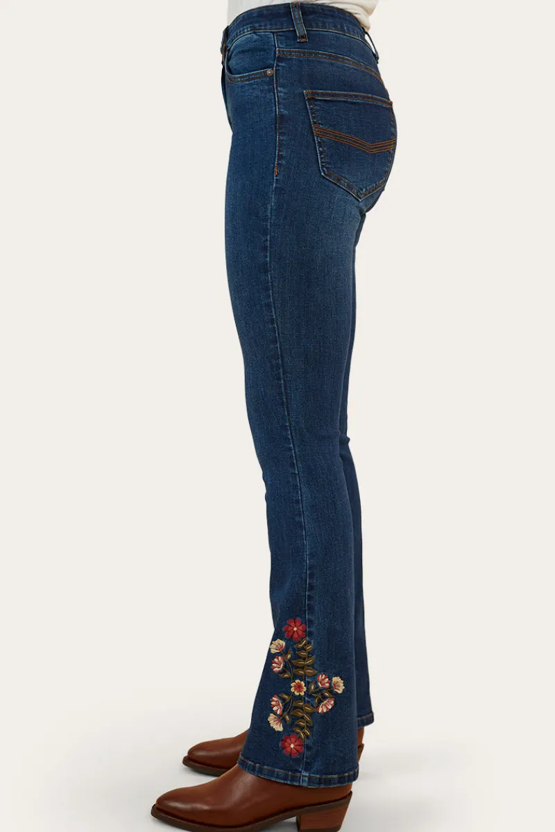 Best Ringers Western Penny Rodeo Womens High-Rise Bootleg Jeans - Classic Blue
