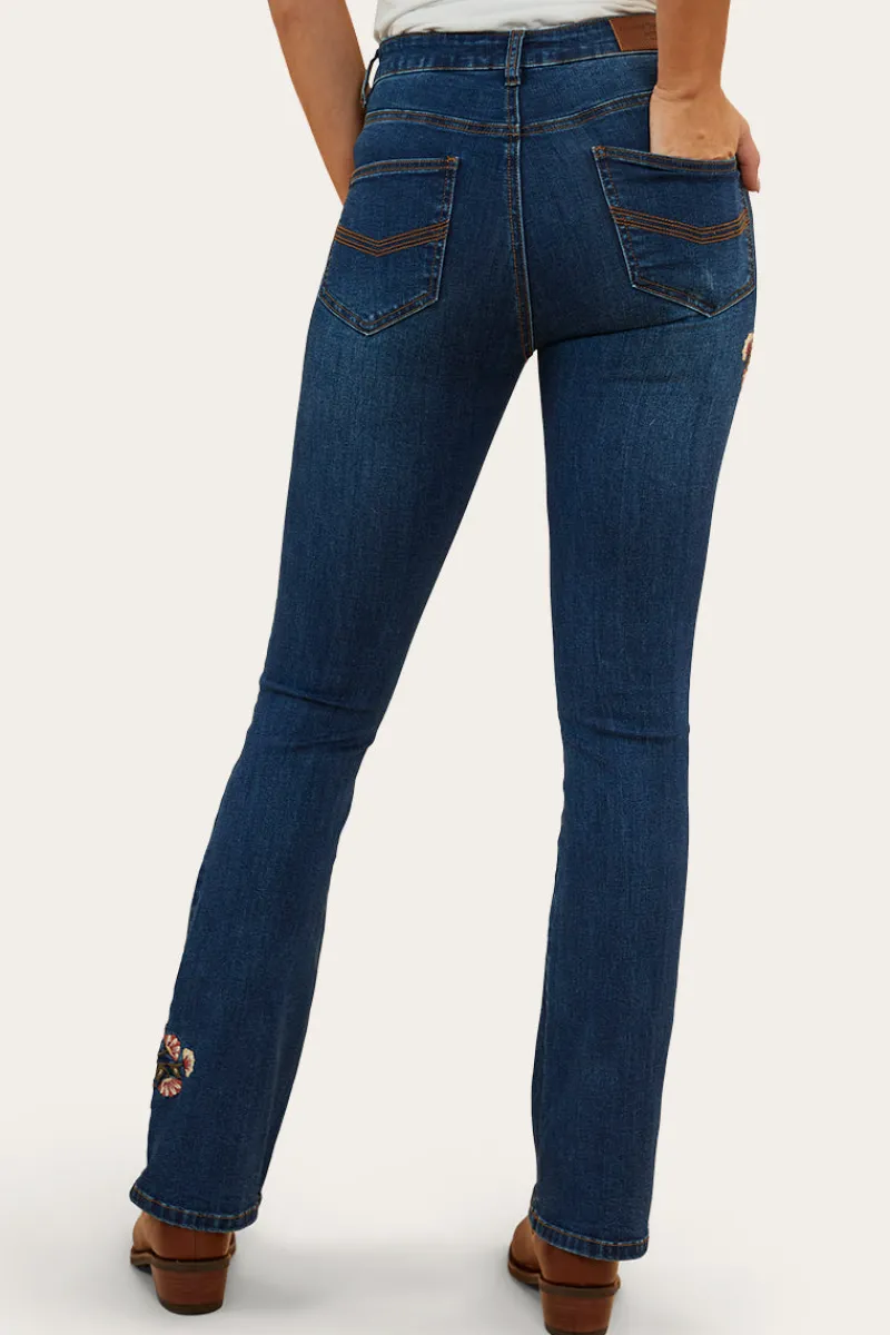 Best Ringers Western Penny Rodeo Womens High-Rise Bootleg Jeans - Classic Blue