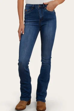 Outlet Ringers Western Penny Rodeo Womens High-Rise Bootleg Jeans - Vintage Blue Wash