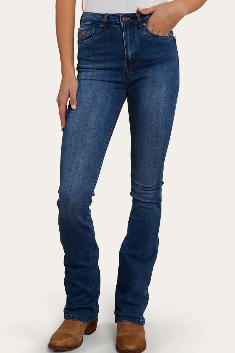 Outlet Ringers Western Penny Rodeo Womens High-Rise Bootleg Jeans - Vintage Blue Wash