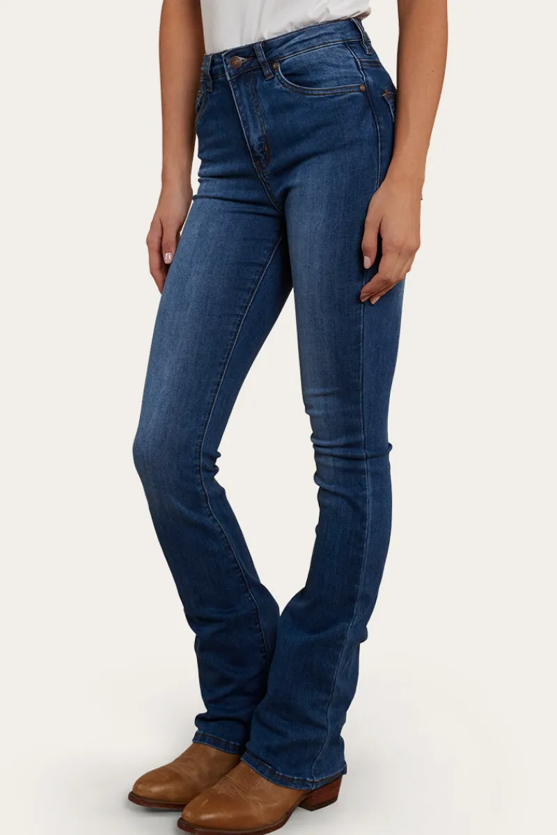 Outlet Ringers Western Penny Rodeo Womens High-Rise Bootleg Jeans - Vintage Blue Wash