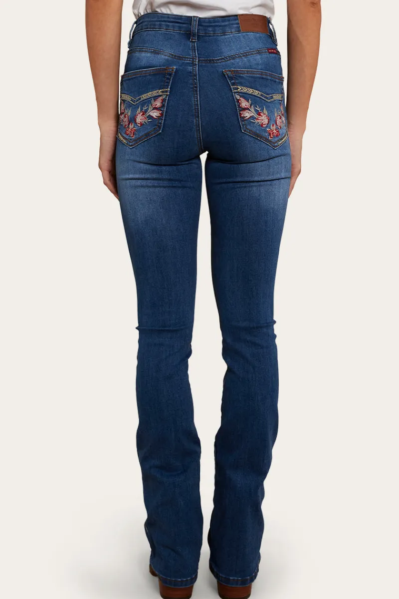 Outlet Ringers Western Penny Rodeo Womens High-Rise Bootleg Jeans - Vintage Blue Wash