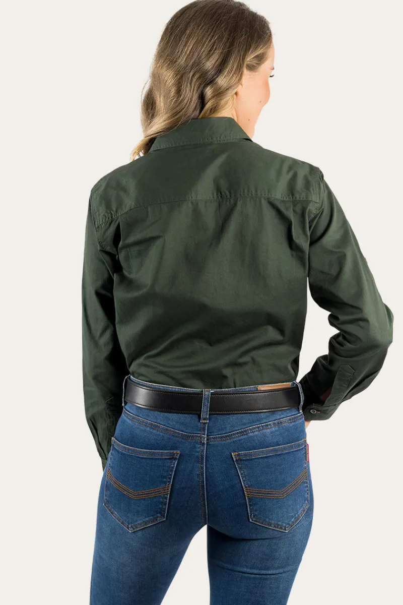 Online Ringers Western Pentecost River Womens Full Button Work Shirt - Cargo Khaki