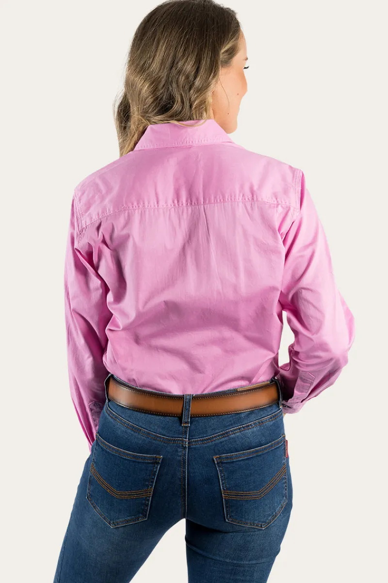 Sale Ringers Western Pentecost River Womens Full Button Work Shirt - Pastel Pink