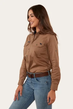 Ringers Western Pentecost River Womens Full Button Work Shirt - Clay
