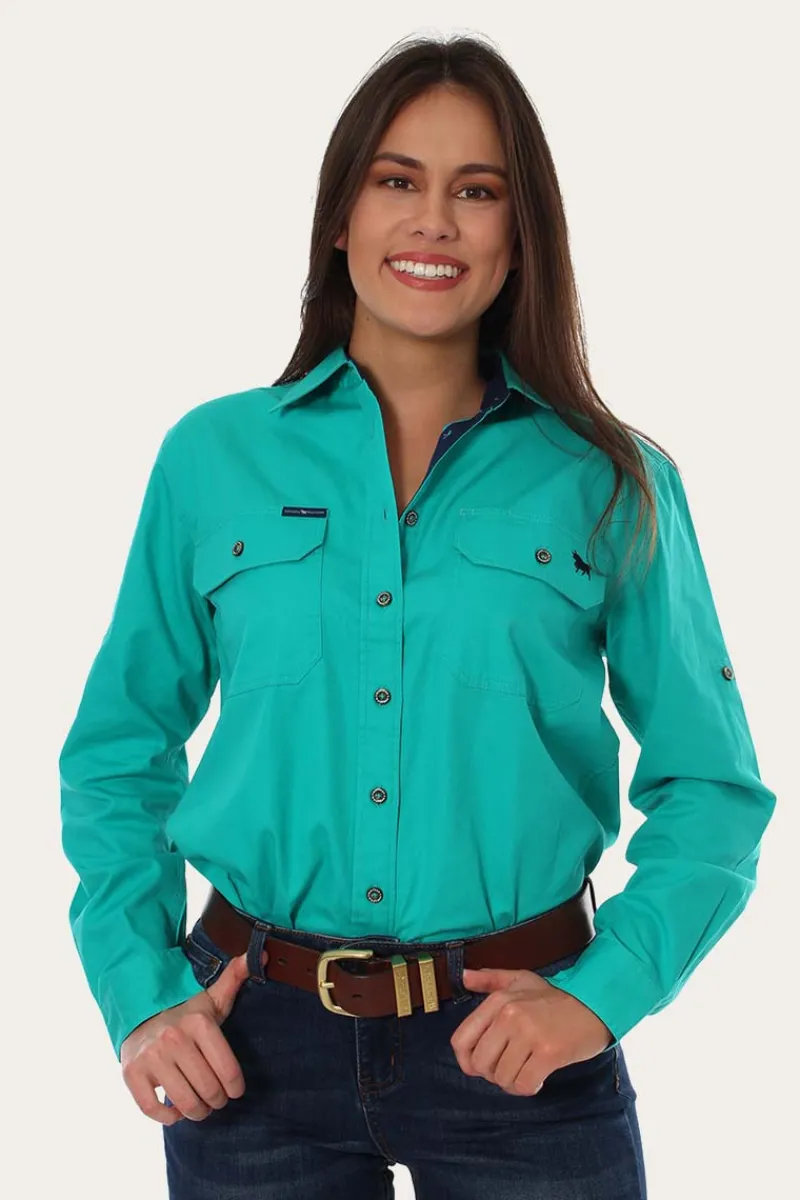 Ringers Western Pentecost River Womens Full Button Work Shirt - Mint