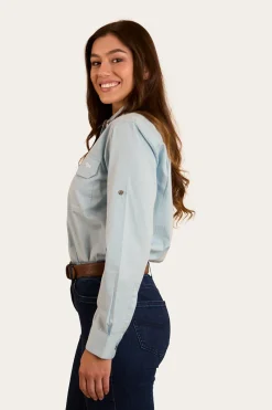 Discount Ringers Western Pentecost River Womens Full Button Work Shirt - Pastel Blue