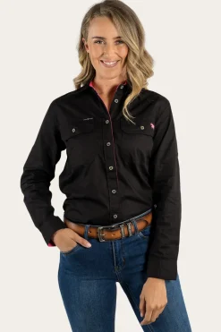 Ringers Western Pentecost River Womens Full Button Work Shirt - Black
