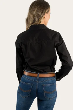 Ringers Western Pentecost River Womens Full Button Work Shirt - Black