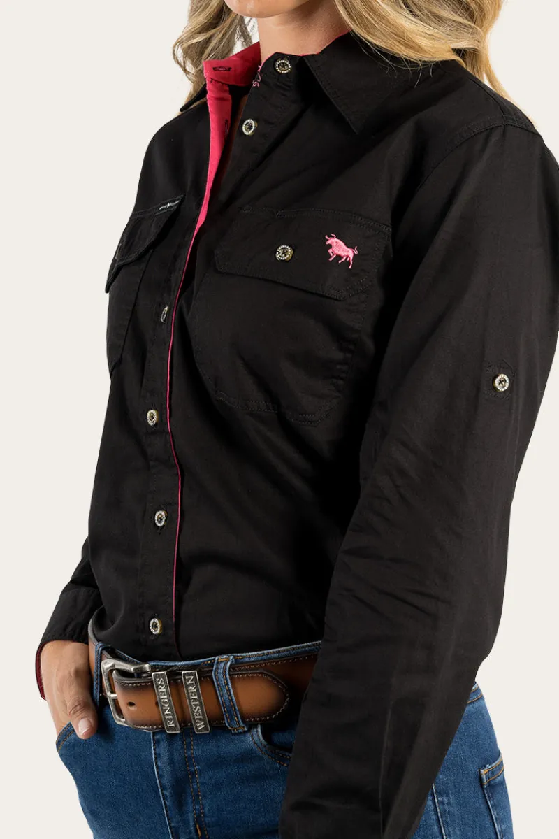 Ringers Western Pentecost River Womens Full Button Work Shirt - Black