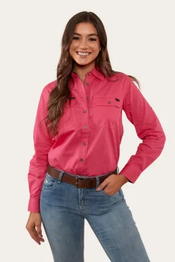 Sale Ringers Western Pentecost River Womens Full Button Work Shirt - Melon