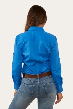 Outlet Ringers Western Pentecost River Womens Full Button Work Shirt - Blue