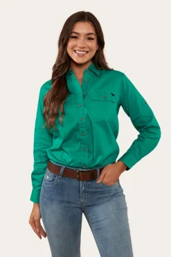 Online Ringers Western Pentecost River Womens Full Button Work Shirt - Green