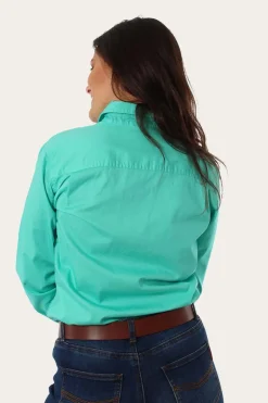 Ringers Western Pentecost River Womens Half Button Work Shirt - Mint