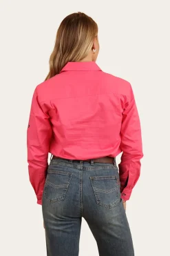 Discount Ringers Western Pentecost River Womens Half Button Work Shirt - Melon