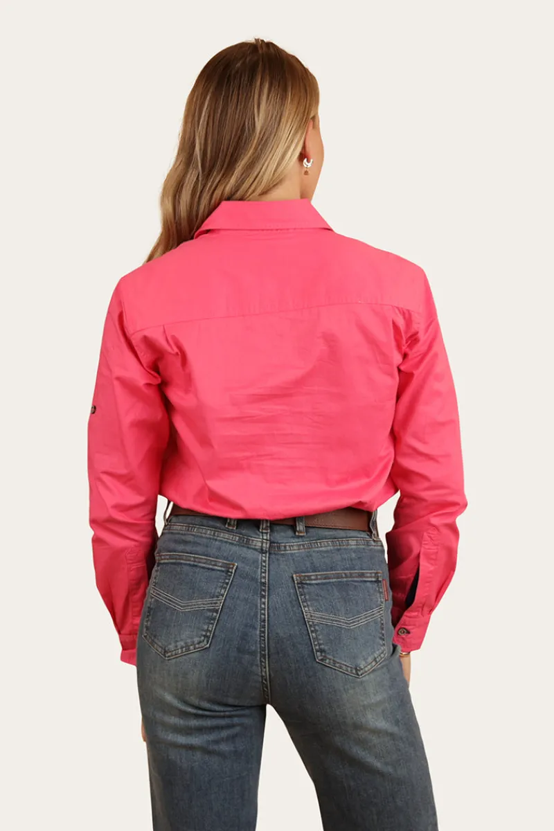 Discount Ringers Western Pentecost River Womens Half Button Work Shirt - Melon