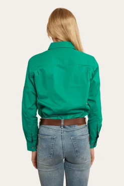 New Ringers Western Pentecost River Womens Half Button Work Shirt - Green