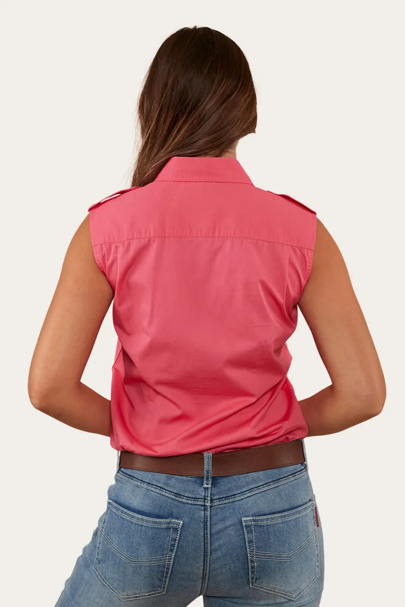 Outlet Ringers Western Pentecost River Womens Sleeveless Work Shirt - Melon