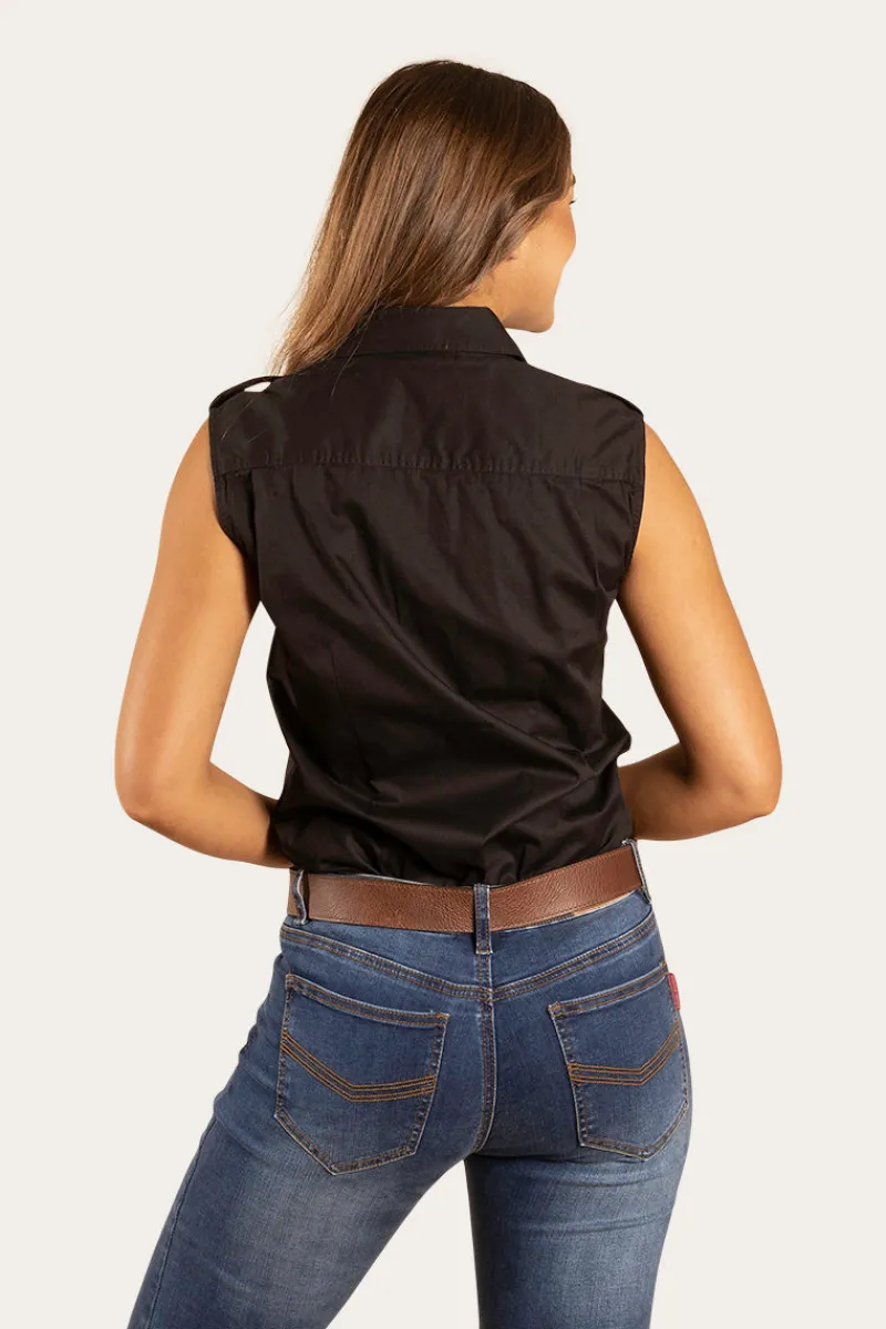 Hot Ringers Western Pentecost River Womens Sleeveless Work Shirt - Black