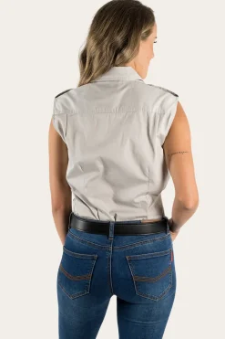 New Ringers Western Pentecost River Womens Sleeveless Work Shirt - Beige